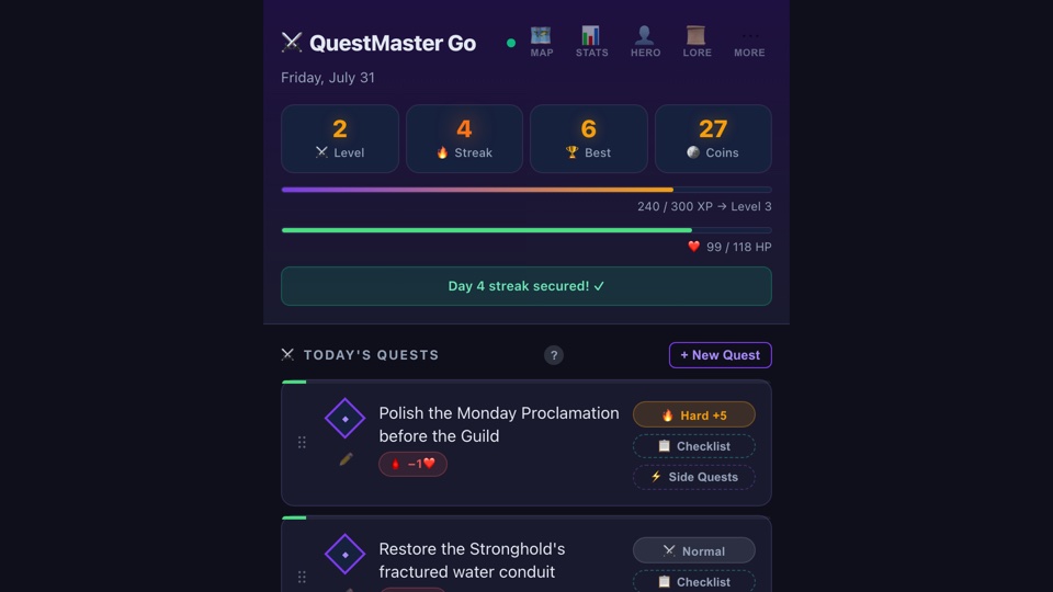 QuestMaster Go screenshot 1